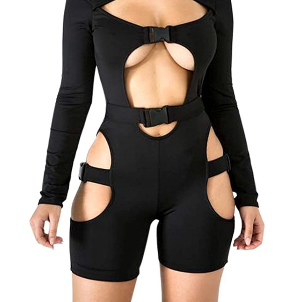 Sexy Romper with functional buckles